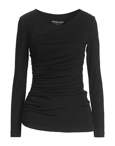 CHIARA BONI LA PETITE ROBE Top Black 72% Polyamide, 28% Elastane