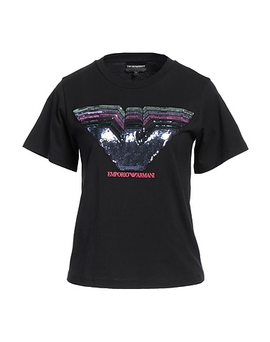 EMPORIO ARMANI T-shirt Μαύρο 100% Βαμβάκι