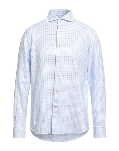 ALESSANDRO GHERARDI Checked shirt Sky blue 100% Cotton