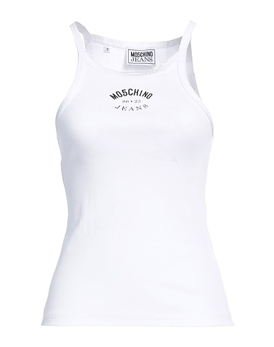 MOSCHINO JEANS Vest White 98% Cotton, 2% Polyester
