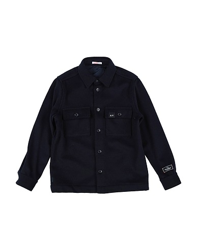 SUN 68 Solid colour shirt Midnight blue 50% Polyester, 50% Wool