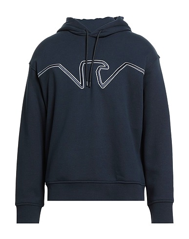 EMPORIO ARMANI Hooded track jacket  Navy blue 100% Cotton
