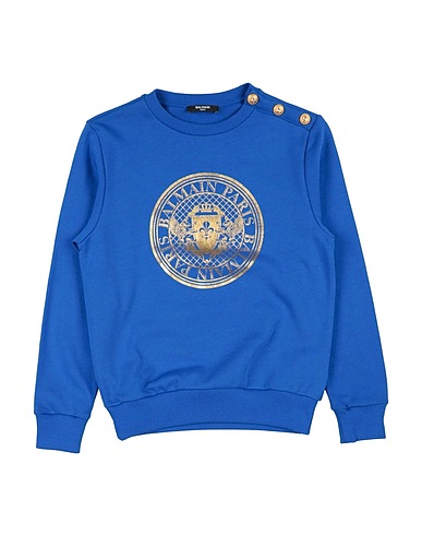 BALMAIN Sweatshirt Bright blue 100% Cotton, Elastane