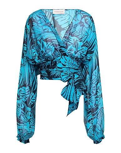 ALEXANDRE VAUTHIER Silk top Azure 100% Silk