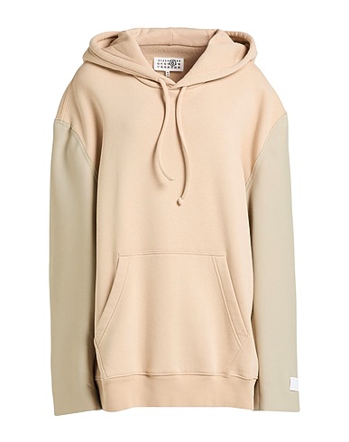 MM6 MAISON MARGIELA Hooded sweatshirt Beige 66% Cotton, 34% Polyester, Wool