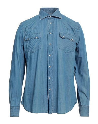 AGHO Camicia di jeans Blu 100% Cotone