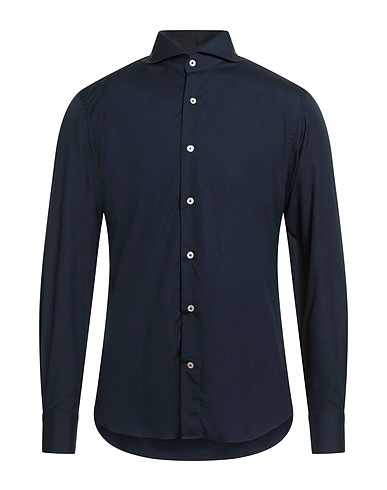GIANNETTO PORTOFINO Solid colour shirt Midnight blue 100% Cotton
