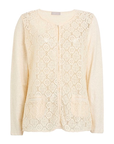 LE TRICOT PERUGIA Jacke Beige 76% Leinen, 20% Baumwolle, 4% Elastan