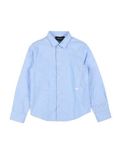 EMPORIO ARMANI Camicia tinta unita Blu chiaro 100% Cotone
