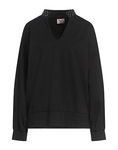 MARIUCCIA Sweatshirt Black 68% Rayon, 27% Nylon, 5% Elastane