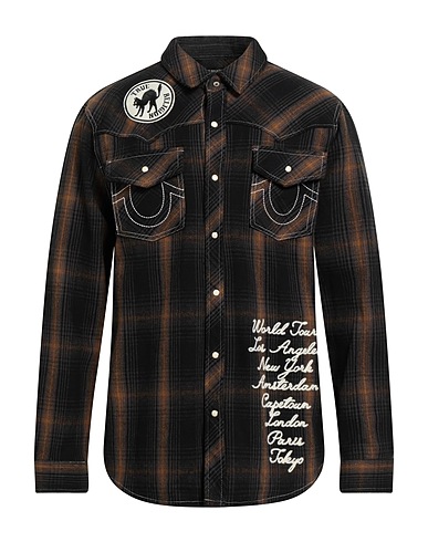 TRUE RELIGION Checked shirt Black 100% Cotton
