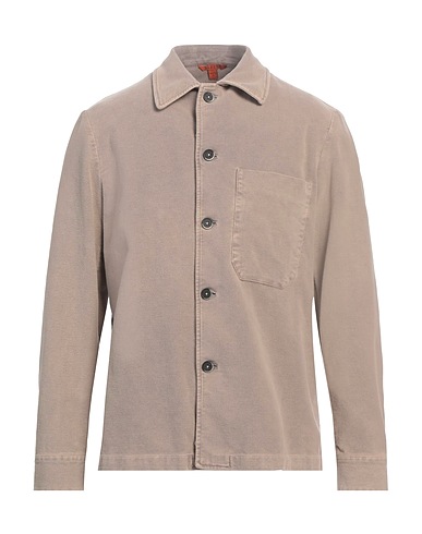 BARENA Solid colour shirt Beige 98% Cotton, 2% Elastane