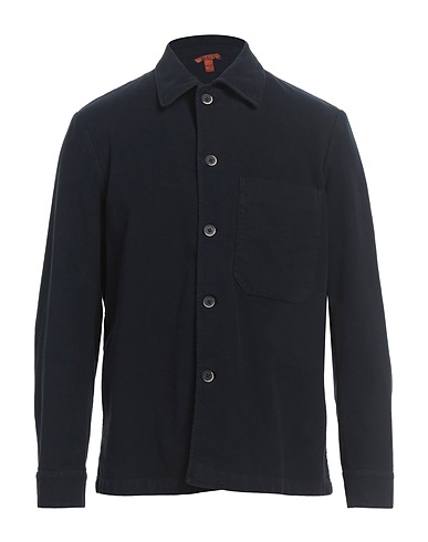 BARENA Solid colour shirt Midnight blue 98% Cotton, 2% Elastane