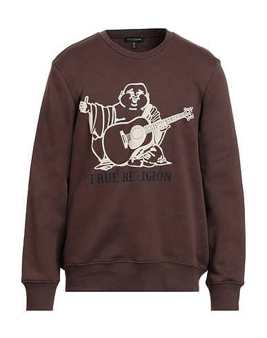 TRUE RELIGION Sweatshirt Dark brown 60% Cotton, 40% Polyester