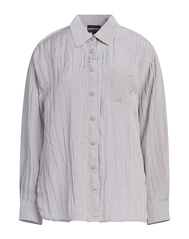 EMPORIO ARMANI Solid color shirts & blouses GRIGIO CHIARO 71% Polyester, 29% Polyamide
