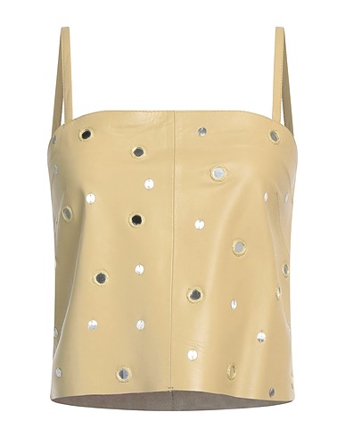 ALYSI トップス CRÈME セージグリーン 革（なめし加工） 100%