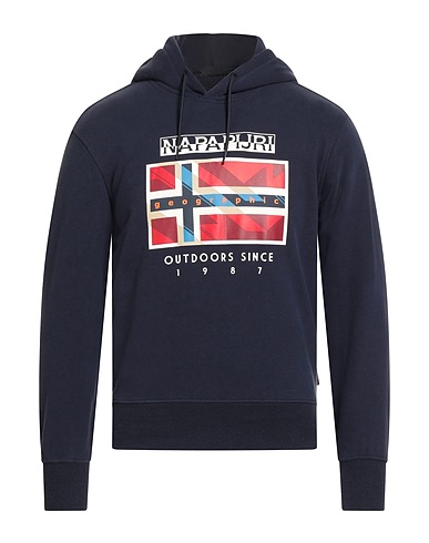 NAPAPIJRI Hooded track jacket  Navy blue 95% Cotton, 5% Elastane