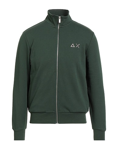 SUN 68 Sweatshirt Dark green 84% Cotton, 16% Polyester