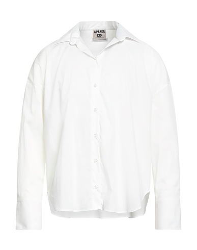 A PAPER KID Solid colour shirt Cream 78% Cotton, 19% Polyamide, 3% Elastane