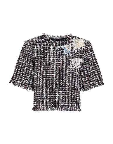 BALMAIN Top Black 100% Polyester, Acetate, Viscose, Glass, Brass