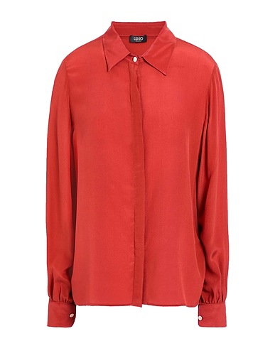 LIU •JO Chemises et chemisiers de couleur unie Rouge brique 100% Soie
