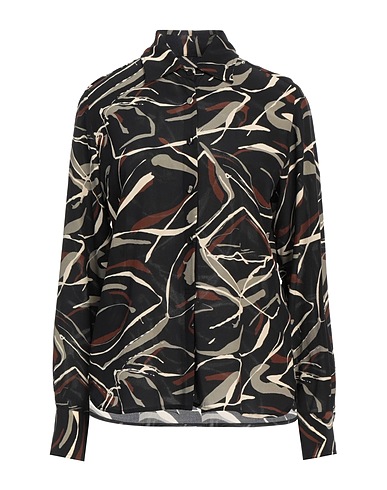GRIFONI Patterned shirts & blouses Black 100% Silk