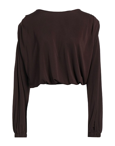 CRISTINAEFFE Top Dark brown 95% Polyester, 5% Elastane