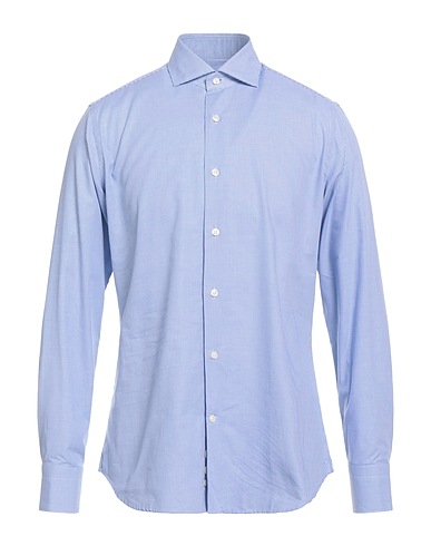 CALIBAN Patterned shirt Blue 100% Cotton