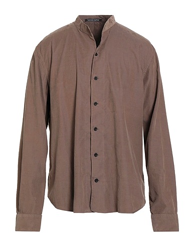 HANNES ROETHER Solid color shirt Sand 100% Cotton