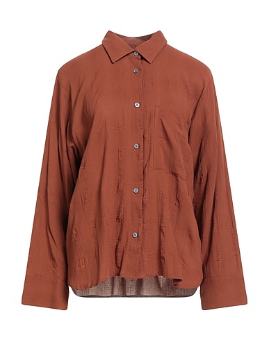 ELVINE Camicie e bluse tinta unita Marrone 100% Cotone