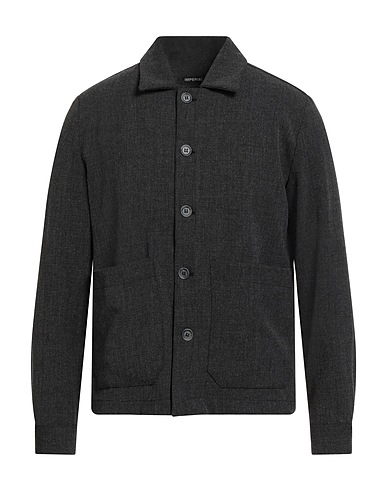 IMPERIAL Solid color shirt Charcoal 86% Polyester, 10% Viscose, 4% Elastane
