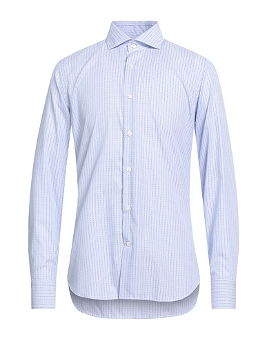 CALIBAN Camicia a righe Celeste 100% Cotone