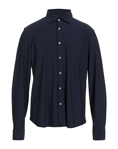 MANUEL RITZ Solid colour shirt Midnight blue 76% Polyamide, 24% Elastane