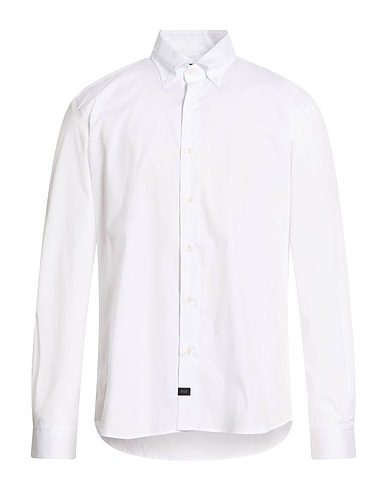 FAY Solid colour shirt White 96% Cotton, 4% Elastane