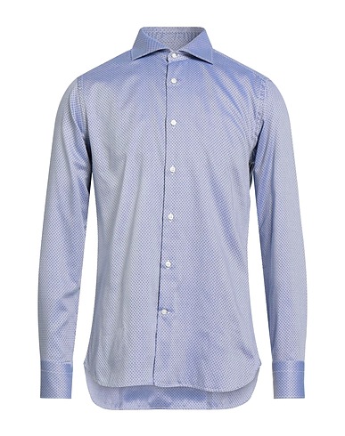 CALIBAN Patterned shirt BLU CHIARO 100% Cotton