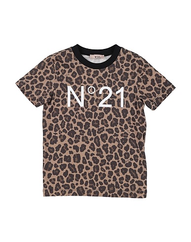 N°21 T-shirt Light brown 95% Cotton, 5% Elastane