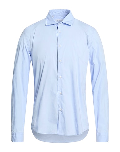 MANUEL RITZ Solid colour shirt 97% Cotton, 3% Elastane
