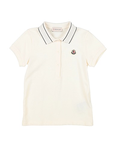 MONCLER Polo shirt Ivory 96% Cotton, 4% Elastane