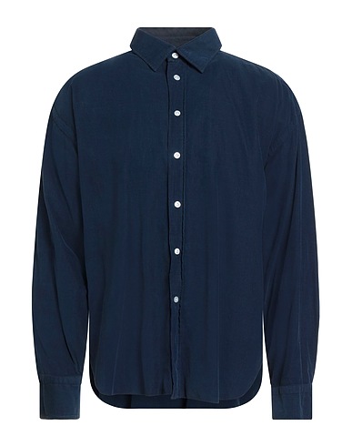FINAMORE 1925 Solid colour shirt Navy blue 100% Cotton