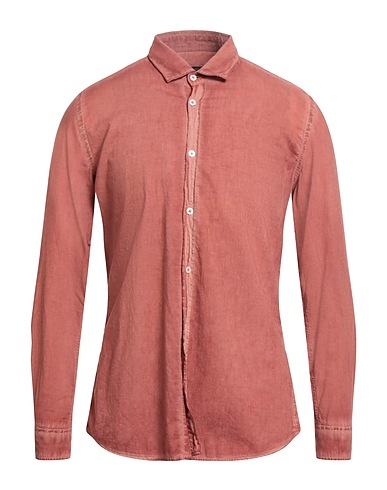 MESSAGERIE Solid color shirt PATRIZIO PISCAGLIA Rust 100% Cotton