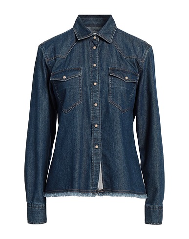 ELEVENTY Denim shirt Blue 76% Cotton, 24% Polyester