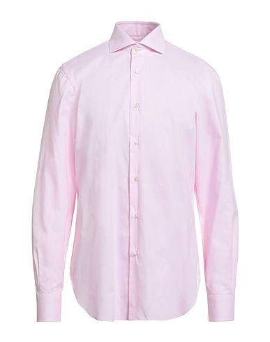 BARBA Napoli Solid colour shirt Pink 100% Cotton
