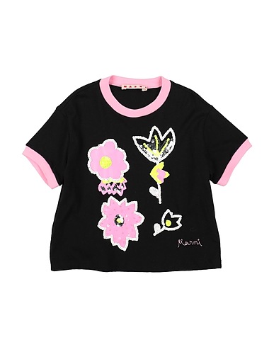 MARNI T-shirt Nero 100% Cotone, Poliestere, Plastica