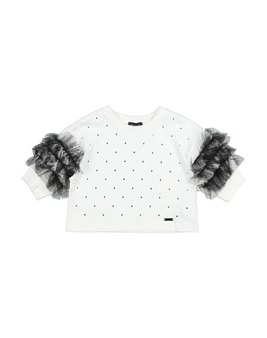 MONNALISA T-shirt White 100% Cotton, Polyamide, Elastane