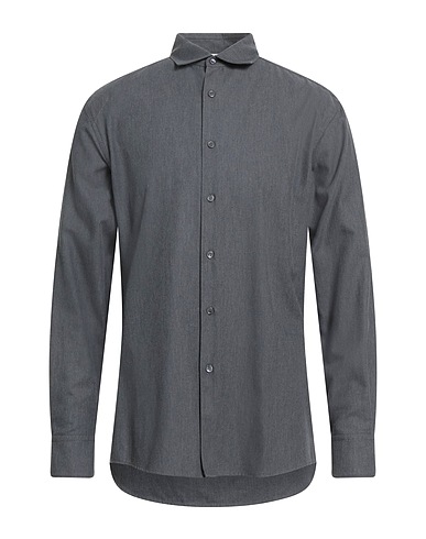 PAOLO PECORA Solid color shirt Lead 100% Cotton