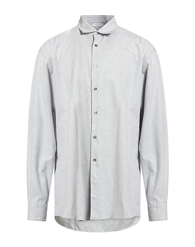 PAOLO PECORA Solid colour shirt GRIGIO CHIARO 100% Cotton