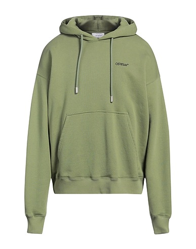 OFF-WHITE™ Hooded sweatshirt Sage green 100% Cotton
