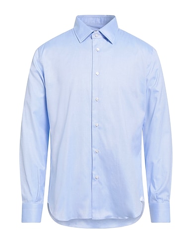 SARTORIO Solid colour shirt Azure 100% Cotton