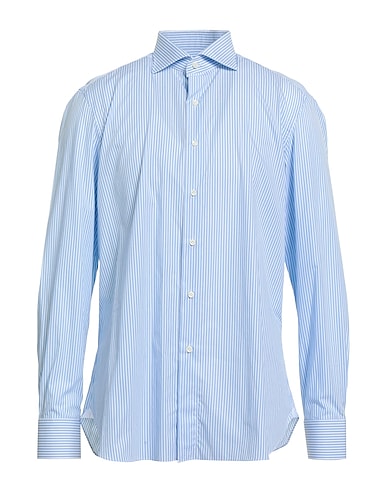 SANTORO Napoli Striped shirt Sky blue 100% Cotton
