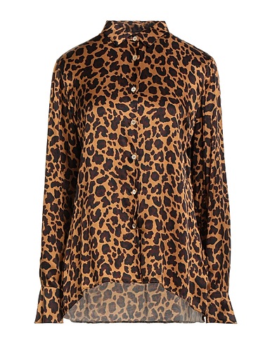 ROBERT FRIEDMAN Camicie  e bluse fantasia Cammello 75% Viscosa, 25% Seta